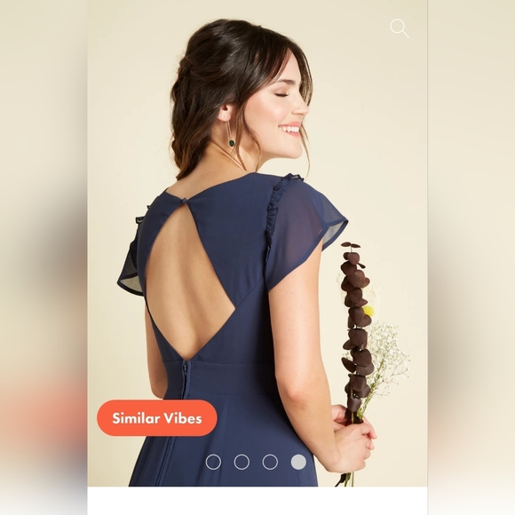 NWT Modcloth You are Flowing Places Navy Dress Size 2 - Picture 2 of 7